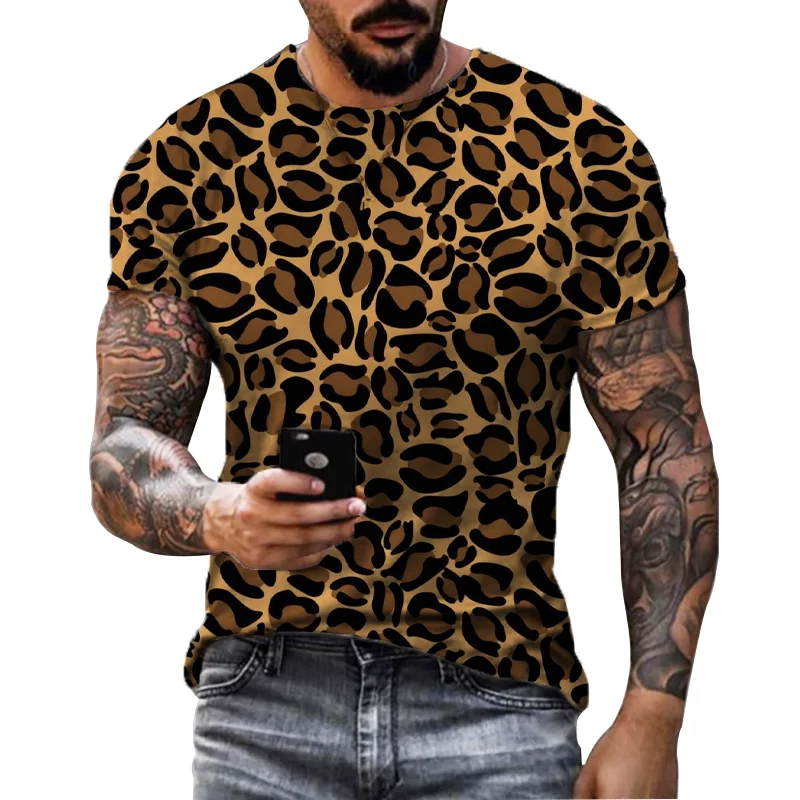 Top Trends: Summer Creative Fashion 3D HD Printing T-shirt Men's Personality Leopard Trend Retro Harajuku Street Hip-hop Casual Top Shirt Shoppable Styles