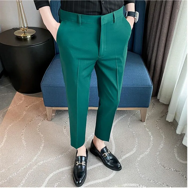 Top Trends: 2023 Men Suit Pants Casual Office High Quality Cotton Trousers Business Pants For Men Wedding Party Dress Social Trousers 29-36 Shoppable Styles