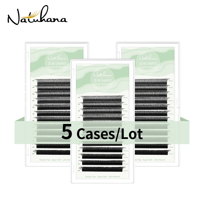 Top Trends: NATUHANA 5Cases / Lot W Shape Eyelash Extension 3D Premade Volume Fan Lashes W Style Lashes Faux Mink Volume Lashes Natural Makeup Shoppable Styles