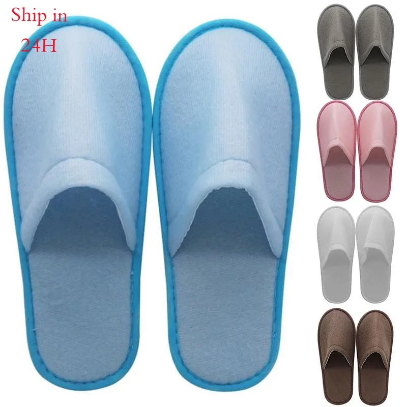 Top Trends: 1Pair Simple Home Slipper Men Women Travel Spa Portable Folding Disposable Slipper House Home Guest Indoor Slippers Big Size Shoppable Styles