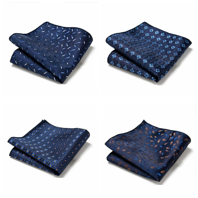 Top Trends: Paisley Hanky Floral Pocket Square Fit Men Suits Wedding Party Fashion Business Handkerchief Navy Blue Pocket Hanky Red Square Shoppable Styles - Image 5