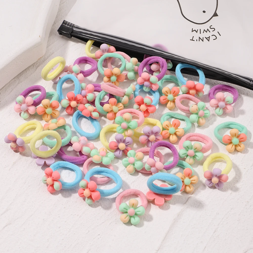 Top Trends: 10pcs Lovely Cartoon Kids Elastic Hair Bands Girls Candy Macaron Hair Ties Ropes Stripe Ponytail Holder Kids Colorful Ornaments Shoppable Styles - Image 6