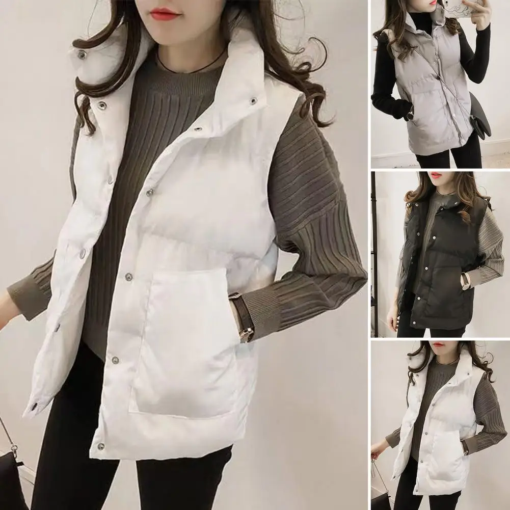 Top Trends: Arder 2023 Winter Vest Chic Outwear Thicken Heat Retention Winter Cotton Vest For Work White Women Winter Waistcoat Winter Vest Shoppable Styles