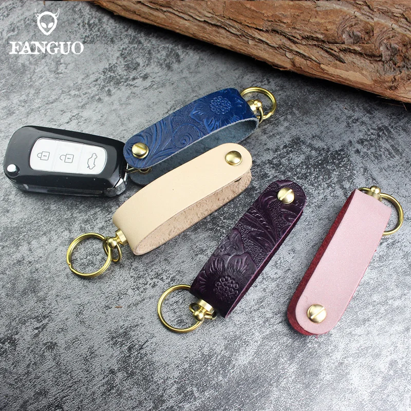 Top Trends: Genuine Leather Car Key Pouch Bag DIY Handmade Collector Housekeeper Keys Pocket Organizer Smart Keychain Key Holder Shoppable Styles