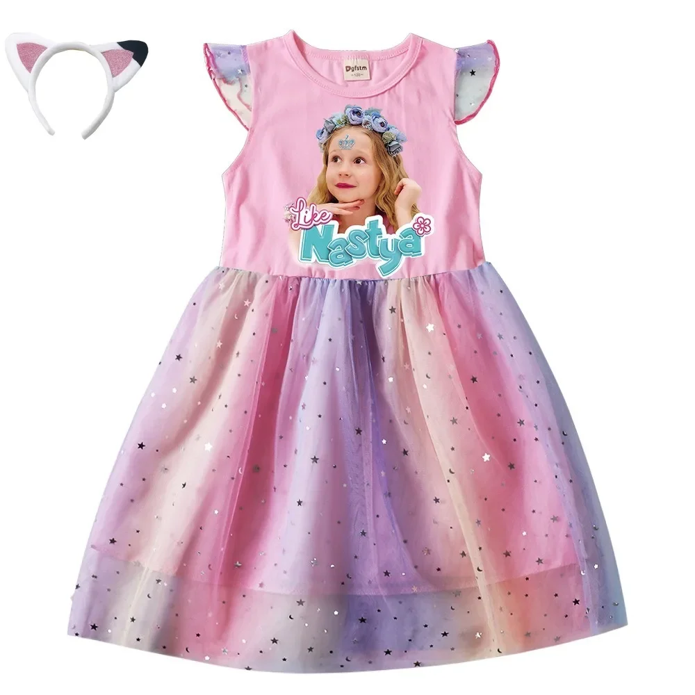 Top Trends: Dance Like Nastya Show Clothes Baby Girls Sleeveless Casual Dresses With Small Bag Kids Cartoon Wedding Party Princess Vestidos Shoppable Styles