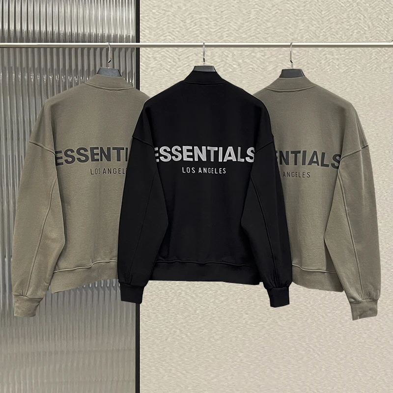 Top Trends: Essentials Baseball Jackets Men Coat Men's And Women's Jacket High Street Reflective Letter Loose Streetwear Couples Dress Shoppable Styles