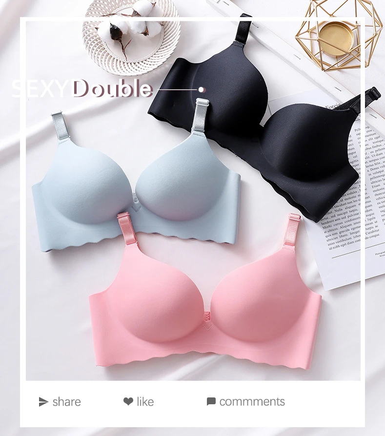 Top Trends: 2023 New Candy Color Bra Corset Wireless One-Piece Sexy Underwear Gather Push Up Bra Lingerie Seamless Bralette Soutien Gorge Shoppable Styles - Image 2