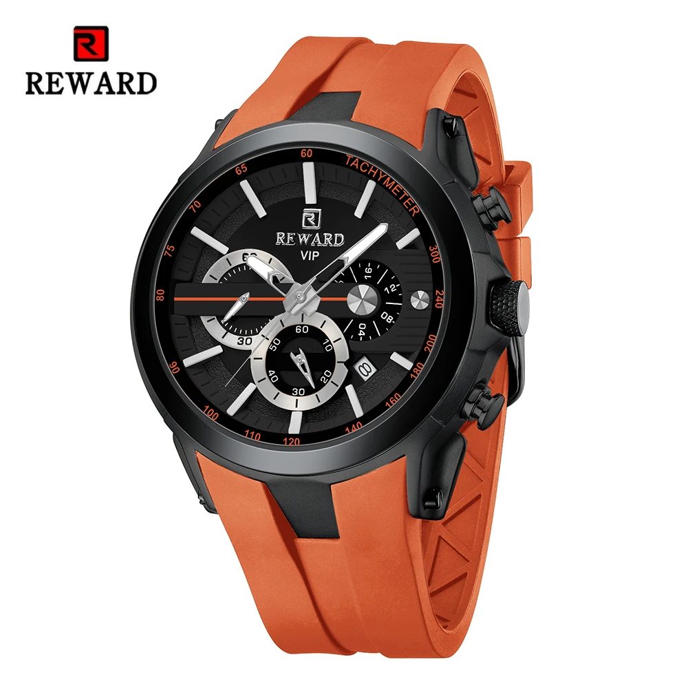 Top Trends: REWARD VIP New Fashion Watch For Men Leather Strap Waterproof Luminous Chronograph Sport Wristwatch Shoppable Styles