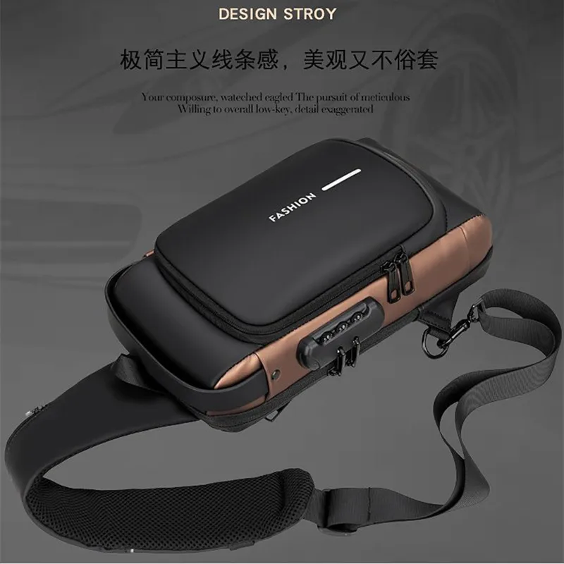 Top Trends: Men&#039;s Bag Password Lock Anti-theft Cross Leisure Sports Motorcycle Bag One Shoulder Tide Backpack Multi-functional Chest Bag Shoppable Styles