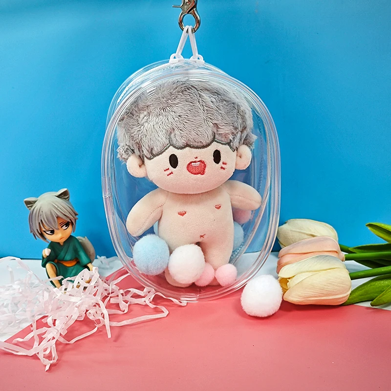 Top Trends: Clear Outdoor Bag Transparent Mini Kawaii Girl Plush Dolls Pouch Case For 15cm-16cm Cartoon Plushy Doll Anime Figure AC Toys GK Shoppable Styles