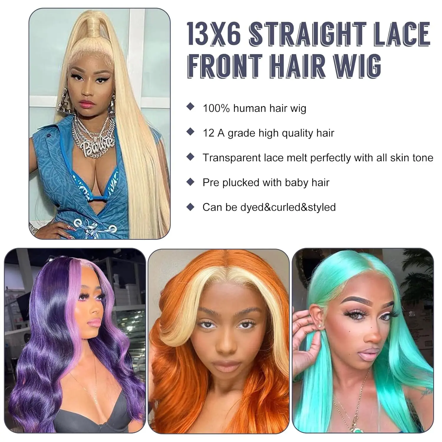 Top Trends: 613 Honey Blonde Straight 13x6 Lace Front Wig Human Hair 613 13x4 Hd Lace Frontal Wigs Brazilian Bone Virgin Hair Glueless Wig Shoppable Styles - Image 2