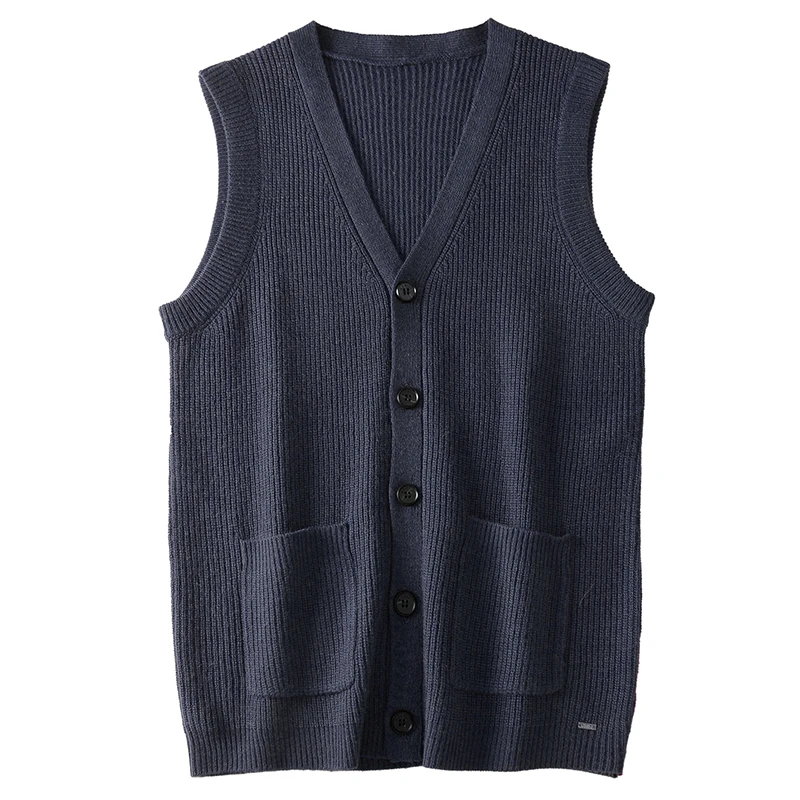 Top Trends: Men&#039;s Sweater Vest V-Neck Sleeveless Knitted Cardigan Solid Thickened Thermal Coat Knitted Vest Shoppable Styles