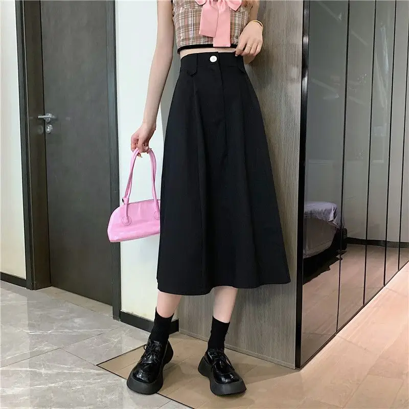 Top Trends: Women's Clothing New High Waist Simplicity Solid Color Patchwork Temperament Loose Fashion Casual Summer Thin Korean Mini Skirts Shoppable Styles - Image 2