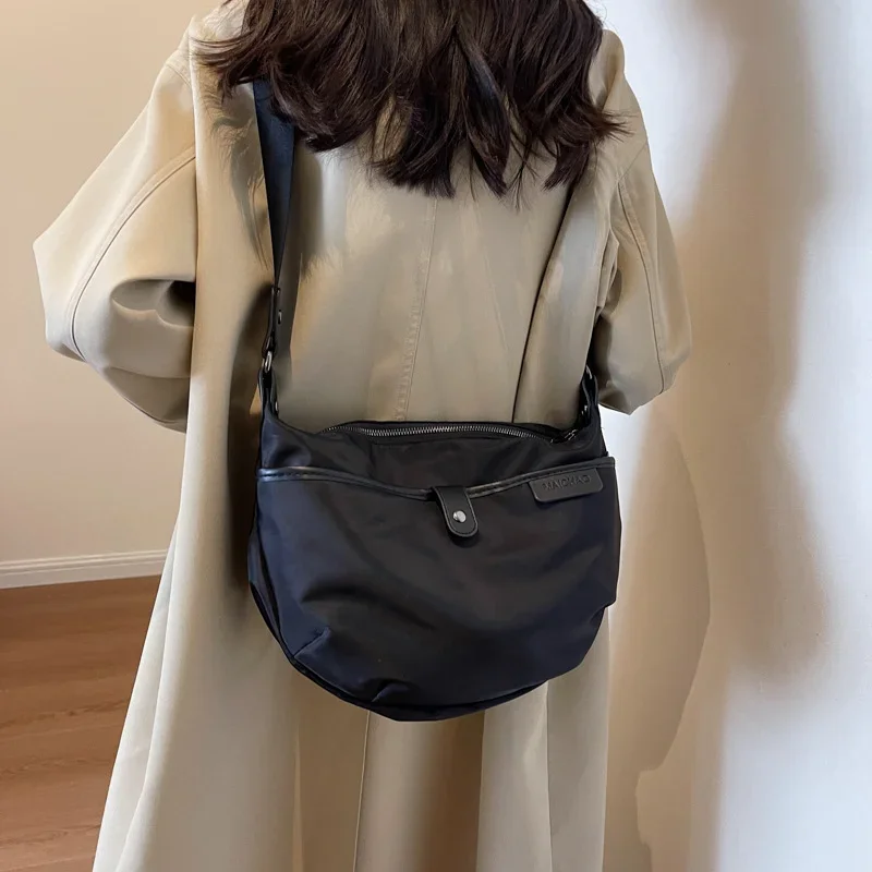 Top Trends: Japanese Style High-capacity Pragmatic Commuting Diagonal Cross Bag New Oxford Cloth Simple Shoulder Dumpling Bag Shoppable Styles