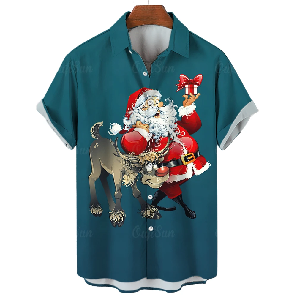 Top Trends: Santa Claus Shirts For Men 3d Christmas Printed High-Quality Men'S Clothing Summer Casual Short Sleeved Loose Oversized Shirts Shoppable Styles