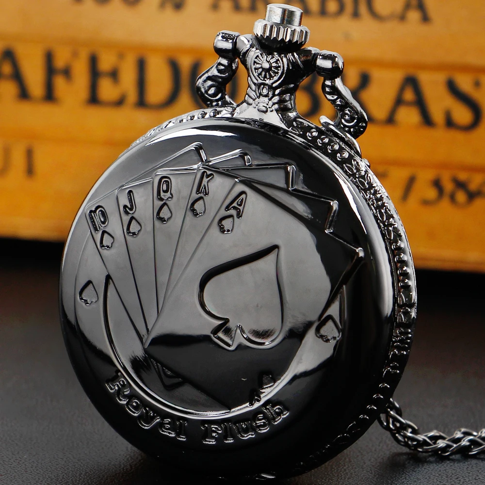 Top Trends: Poker Card Quartz Pocket Watch Necklace Casual Pendant Fob Pocketwatch Chain Clock Gifts For Men Women Shoppable Styles