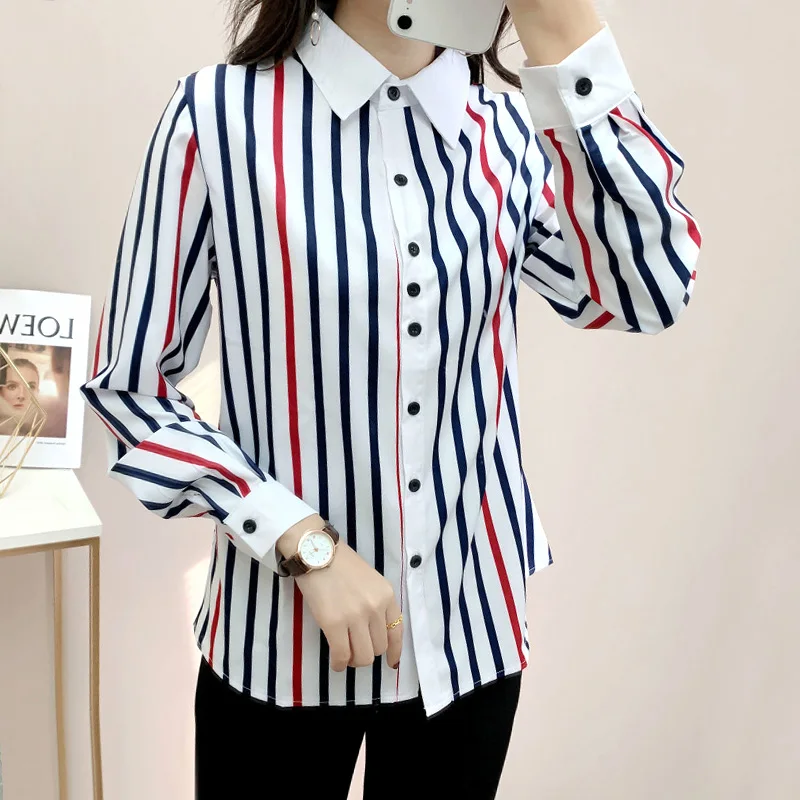 Top Trends: Fashion New 2023 Striped Long Sleeved Shirts Spring Summer Casual Thin Single Breasted Button Blouses Turn-down Collar Clothes Shoppable Styles