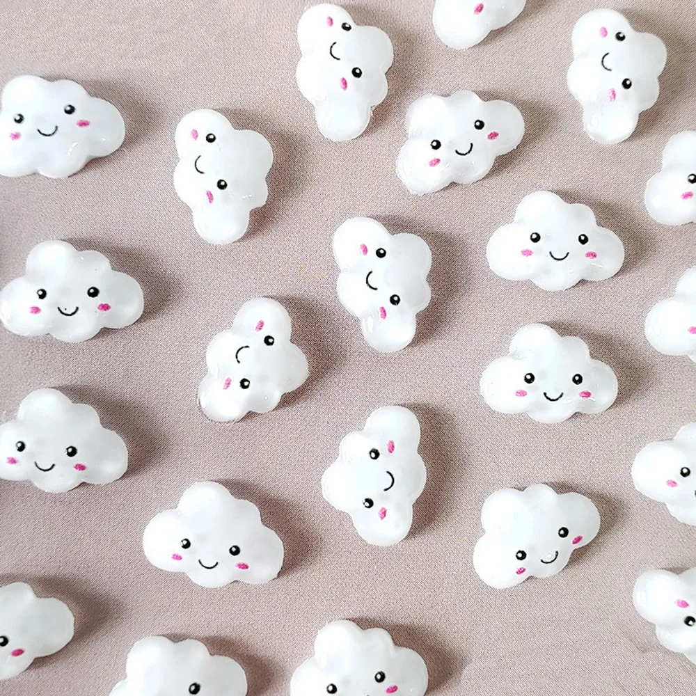 Top Trends: 10pcs White Cloud Nail Resin Art Charms 3D Cartoon Bear Candy Star Bunny Nail Decoration Jewelry DIY Kawaii Nail Art Parts Shoppable Styles