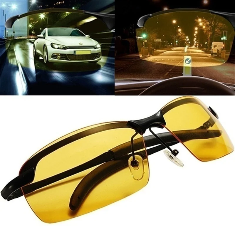 Top Trends: Universal Night Vision Glasses Sunglasses Men Outdoor Sport Sun Glasses Driver Goggles Black / Yellow Glasses For Night Driving Shoppable Styles