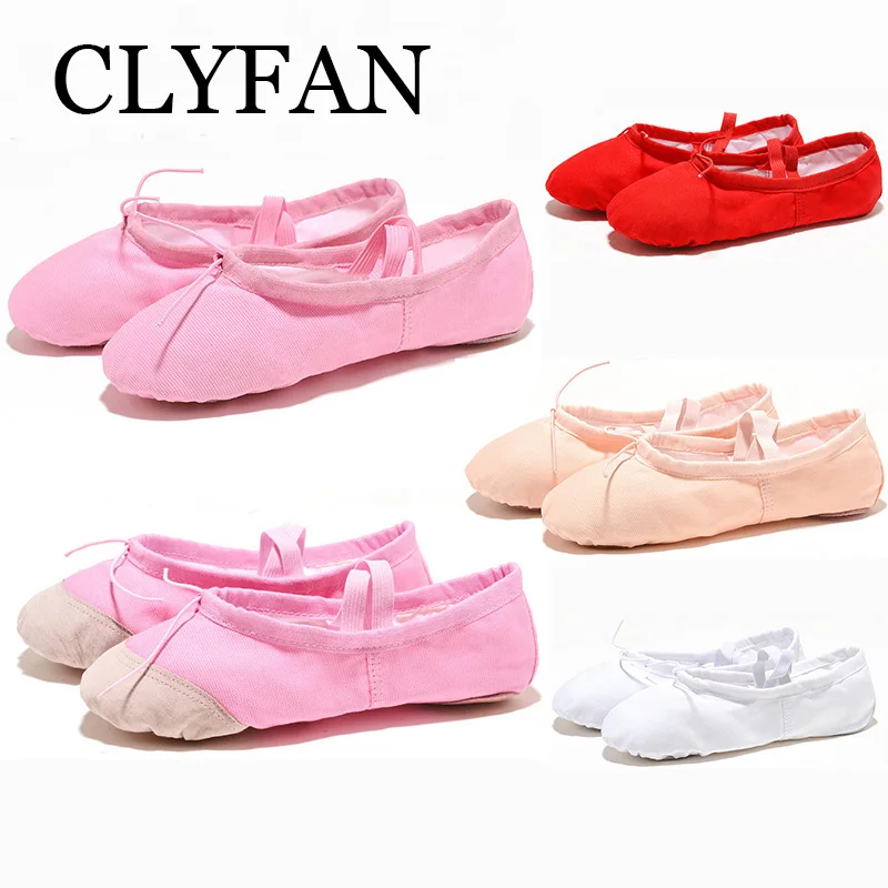 Top Trends: CLYFAN Black Red Pink White Canvas Flat Yoga Teacher Gymnastic Ballet Dance Shoes Kids Ballet For Girls Women Shoppable Styles