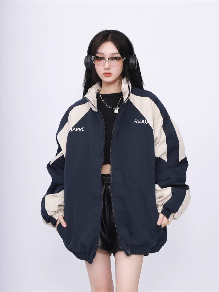 Top Trends: ADAgirl Vintage Windbreak Women Jackets Harajuku Patchwork Streetwear Coats For Female Hip Hop Korean Tops Casual Paired Clothes Shoppable Styles