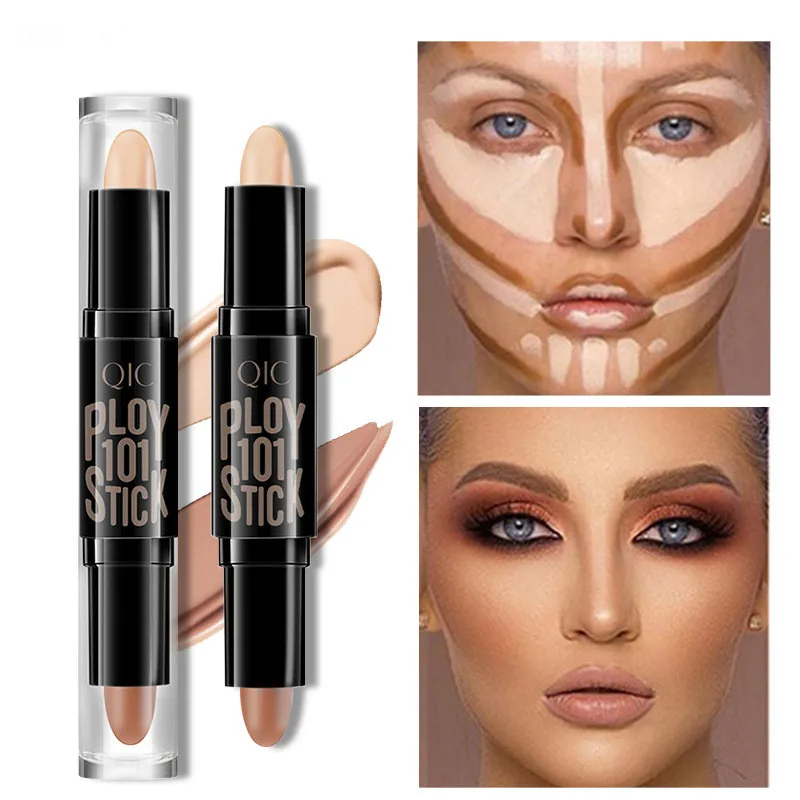 Top Trends: Highlight &amp; Contour Stick Double-end Face Cosmetics Oil-control Concealer Pencil Facial Corrector Pen Long Lasting Makeup Shoppable Styles