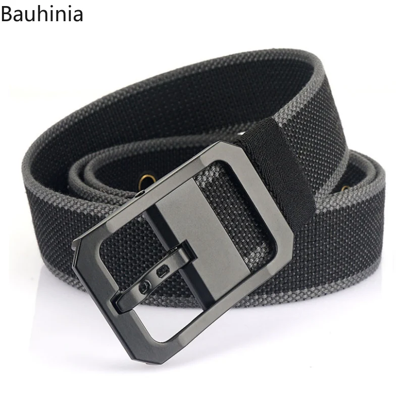 Top Trends: Bauhinia 2022 New Fashion Jeans Youth Men's Canvas Belt 120*3.8cm Outdoor Casual Tactical Durable Pin Buckle Belt Shoppable Styles