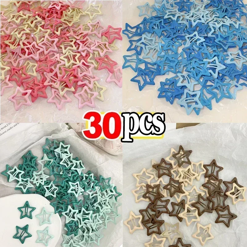 Top Trends: 3 / 30Pcs Y2K Bobby Pin Girl Colorful Stars Barrettes Metal Snap Clips Kid Korean BB Hairpins Crab Stick Headwear Hair Accessories Shoppable Styles - Image 3