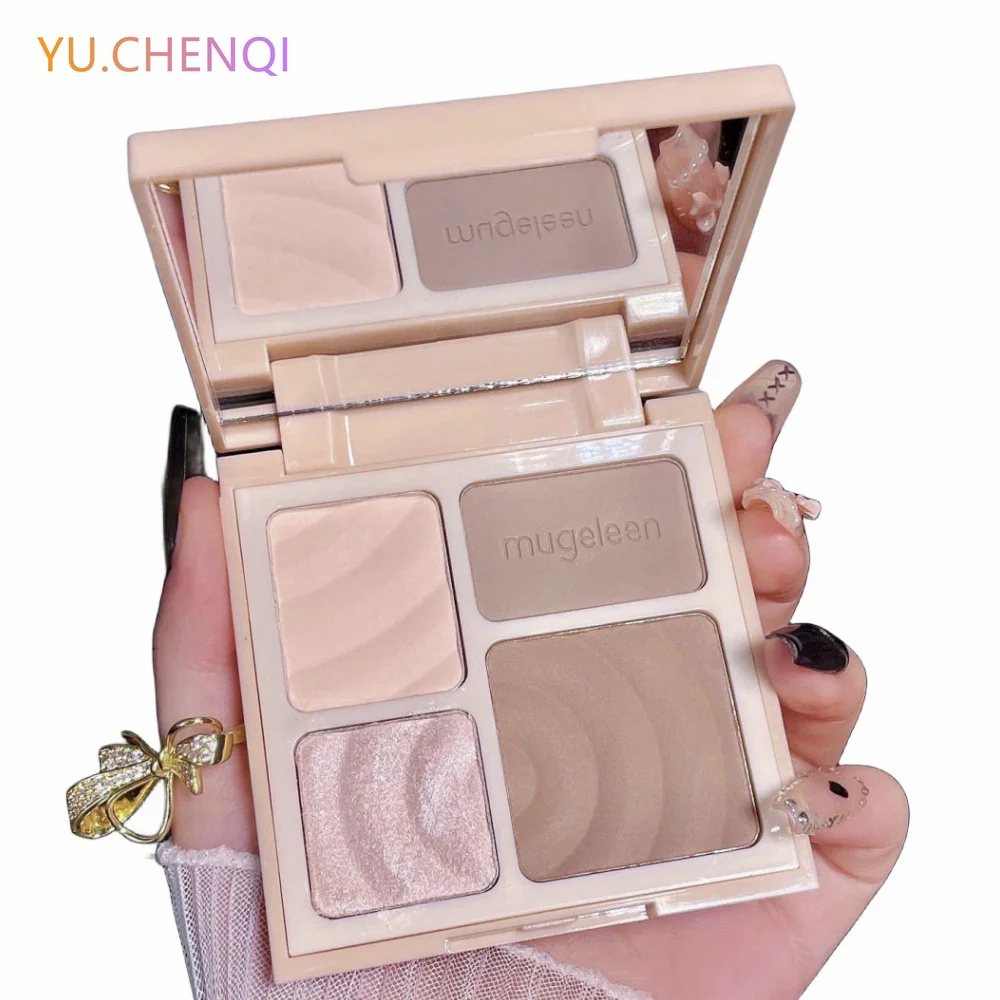 Top Trends: 4 Color Matte Pearlescent Nose Shadow Eye Shadow Facial Makeup Three-dimensional Brightening Professional Makeup Beauty Tools Shoppable Styles