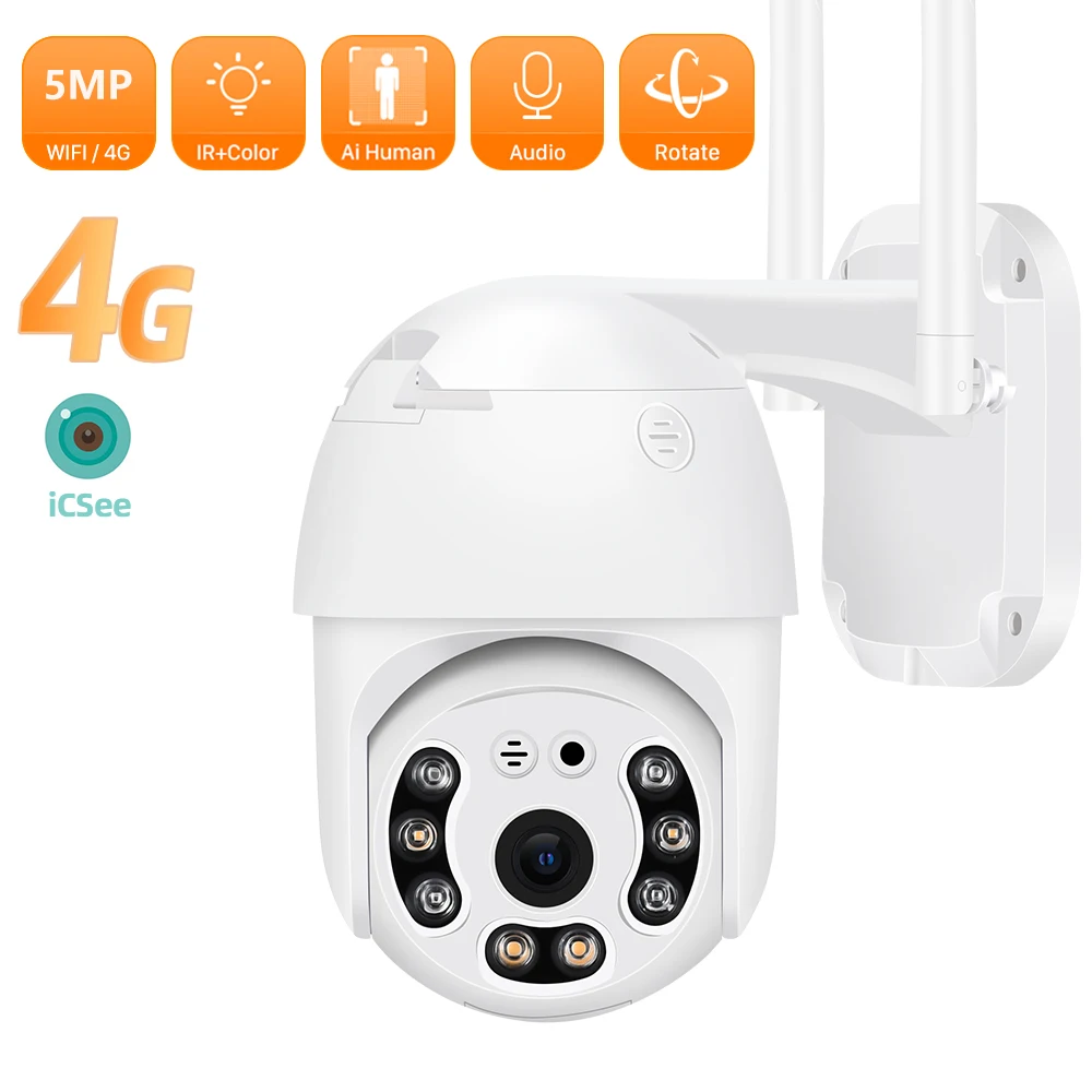 Price Review ANBIUX 4G SIM Card 5MP IP Camera PTZ 3MP HD Outdoor Wireless WIFI Camera 2MP Speed Dome Security CCTV Camera Two Way Audio ICSEE Online Shop