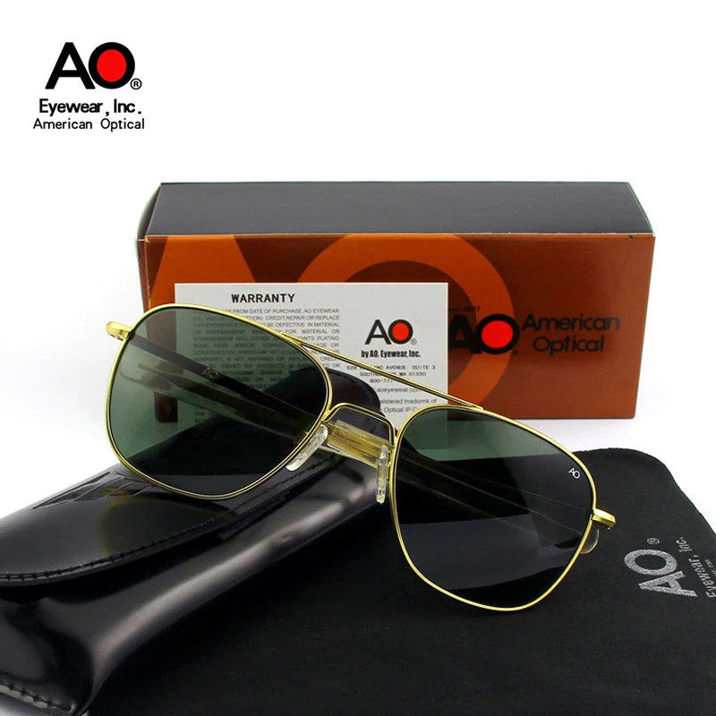 Top Trends: American AO Sunglasses Men Army Military Aviation Pilot Sun Glasses Woman Luxury Brand Vintage With Original Box Shoppable Styles