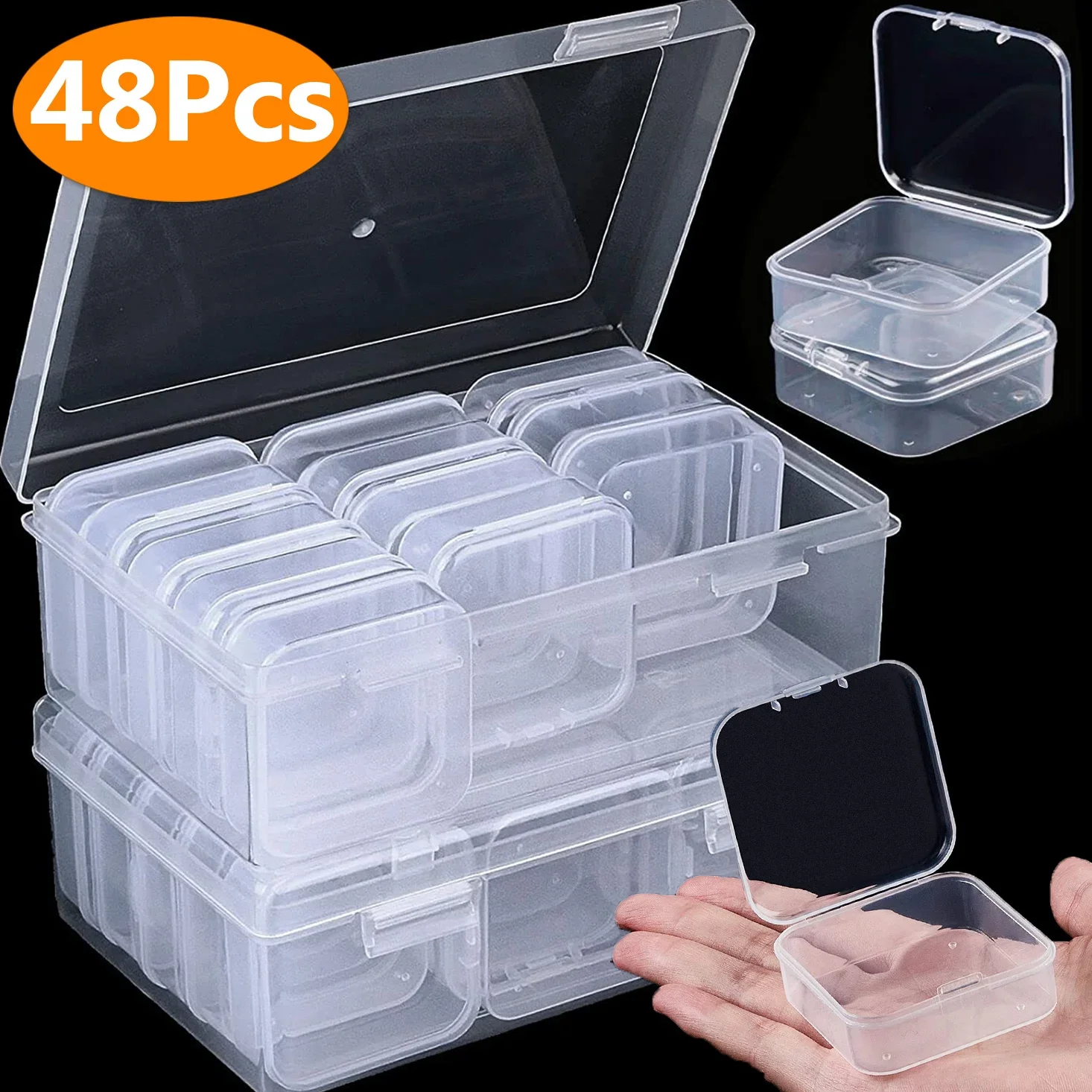 Top Trends: Clear Small Plastic Containers Transparent Storage Organizer Box With Hinged Lid For Items Crafts Jewelry Package Cases Shoppable Styles