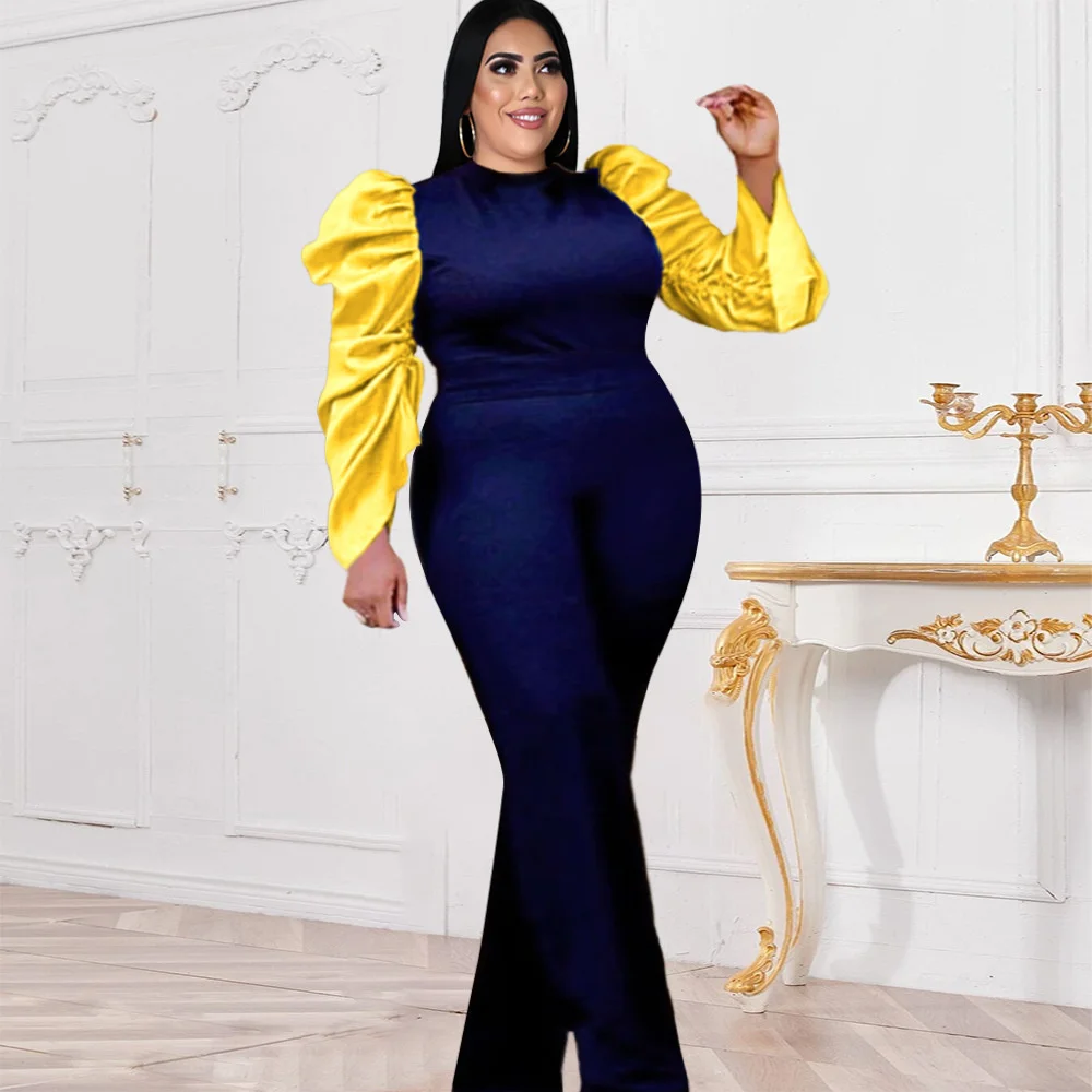 Top Trends: Large Size Commuter Comfortable Slim Fit Breathable Onepiece Pants Fat Shrugged Pleated Sleeves Workplace Plus Size Jumpsuit Shoppable Styles