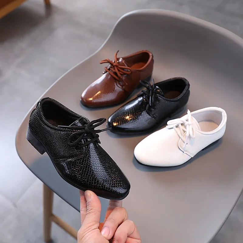 Top Trends: Boys Leather Shoes Kids Flats Lace-up Children Wedding Shoes Toddlers Boy&Big Boys Fashion For Party Wedding Formal Occasions Shoppable Styles