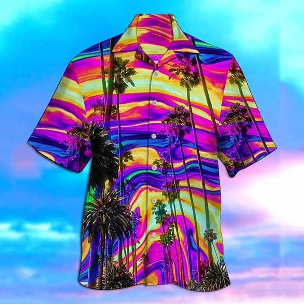 Top Trends: Men's Hawaiian Shirts EU Size 5XL Coconut Tree 3D Print Summer Loose Short Sleeve Shirt Casual Button Down Beach Shirts Holiday Shoppable Styles