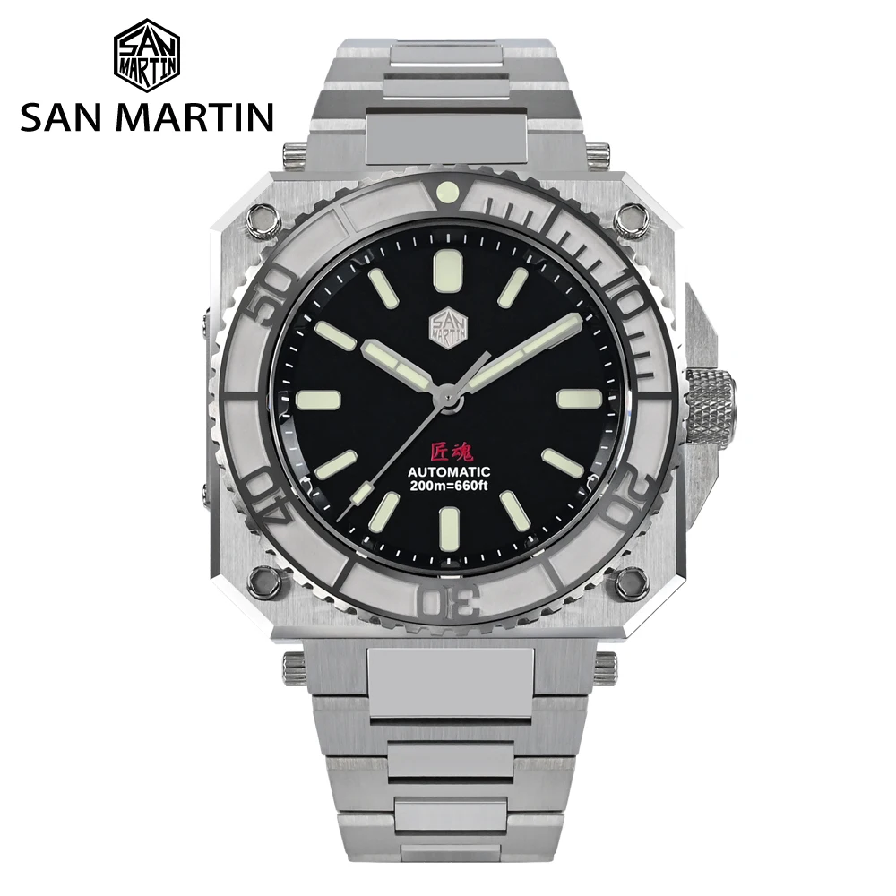 Top Trends: San Martin Original Design Limited Edition 40mm Mens Watch ETA2824 High Quality Diver Sports Automatic Mechanical 20Bar BGW-9 Shoppable Styles