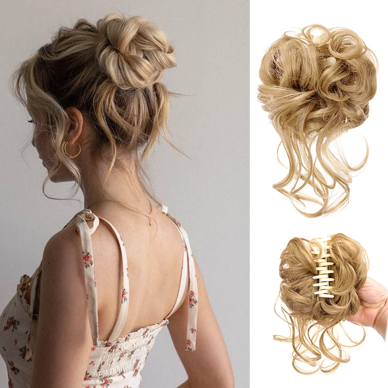 Top Trends: DIFEI Synthetic Messy Hair Bun Accessories For Women Scrunchie Clip-on Hair Chignon Extensions Fashion Bun Shoppable Styles