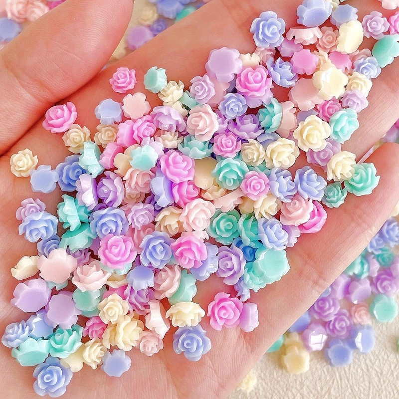 Top Trends: 30PCS 8MM 3D Acrylic Flower Nail Art Charms Accessories Makaron Rose Design For Nails Deoration Manicure Supplies Materials Part Shoppable Styles