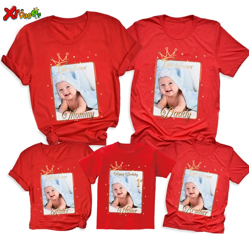 Top Trends: Personalized Shirts Birthday Photo Shirt Red Tshirts Boys Party Matching Shirts Christmas Party Outfits Mom Dad Matching Clothes Shoppable Styles