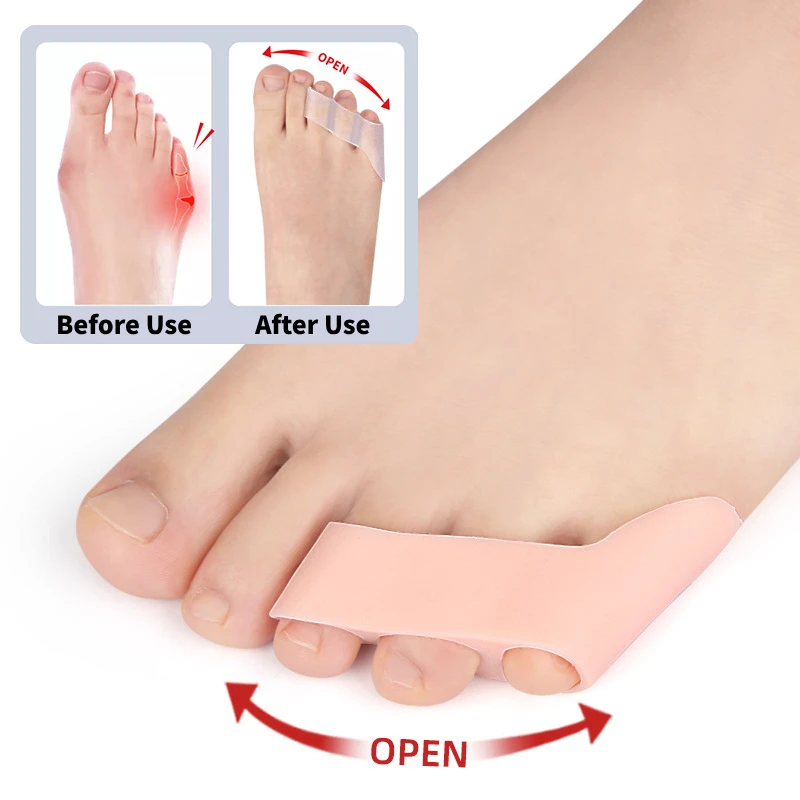 Top Trends: 2Pcs=1Pair Toe Separator Separateur D'ortei Hallux Valgus Corrector 3 Hole Small Bunion Orthotics Protector Pedicure Adjuster Shoppable Styles