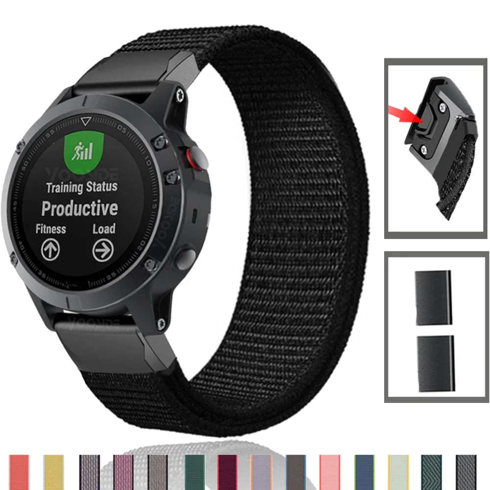 Top Trends: 22mm 26mm Nylon Strap For Garmin Fenix 6 6X Pro Fenix 5 5X Plus 3 3HR Forerunner 935 945 D2 Bravo Quick Release Smart Watch Band Shoppable Styles