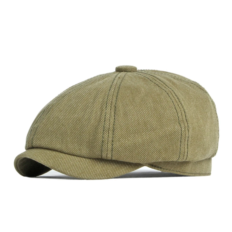 Top Trends: 2022 Spring Fall Newsboy Cap Men British Cotton Octagonal Hat Solid Herringbone Flat Cap Beret For Male Eight Blade Hats Gorras Shoppable Styles