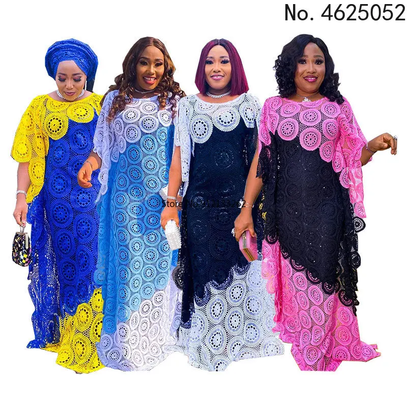 Top Trends: African Party Dresses For Women Elegant Lace Africa Clothing New Muslim Fashion Abayas Dashiki Robe Kaftan Long Maxi Dress 2023 Shoppable Styles