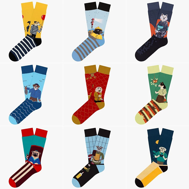 Top Trends: Creative Novelty Cartoon Dog Funny Unisex Crew Socks Women Men Couple Summer Autumn Cotton Fashion Street Socks Bulk Wholesale Shoppable Styles