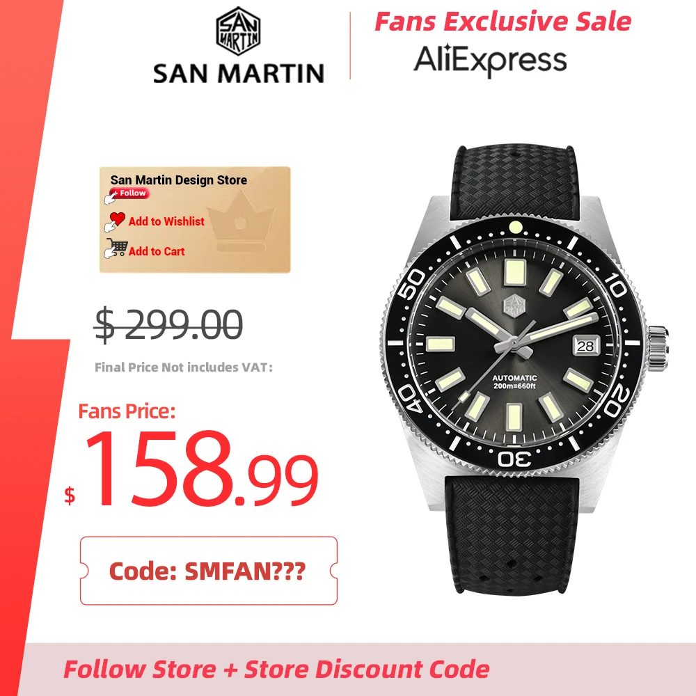 Top Trends: San Martin 62mas Diving Watch 39mm Japan NH35 Automatic Mechanical Watches For Men Sapphire Waterproof 20Bar Luminous SN0007B Shoppable Styles