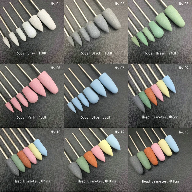 Top Trends: 6pcs / set Rubber Silicon Nail Drill Milling Cutter For Manicure Bit Flexible Polisher Machine Electric Nail File Art Tools Shoppable Styles