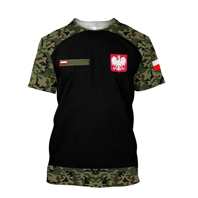 Top Trends: Poland Flag National Emblem 3D Printed Men&#039;s And Women&#039;s Round Neck Short Sleeve Camouflage Soldier Fashion Casual T-shirt Top Shoppable Styles