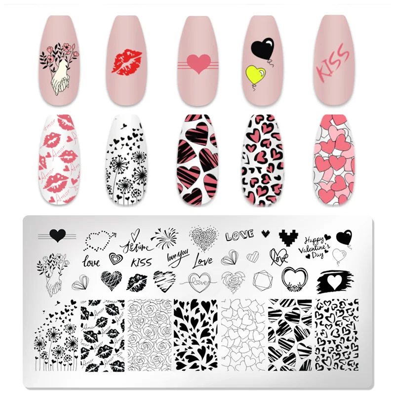 Top Trends: 1pc Nail Art Stamping Plates Stainless Steel Template Nail Gel Polish Love Shape Flower Printing Stamping Stencil Nail Art Tools Shoppable Styles