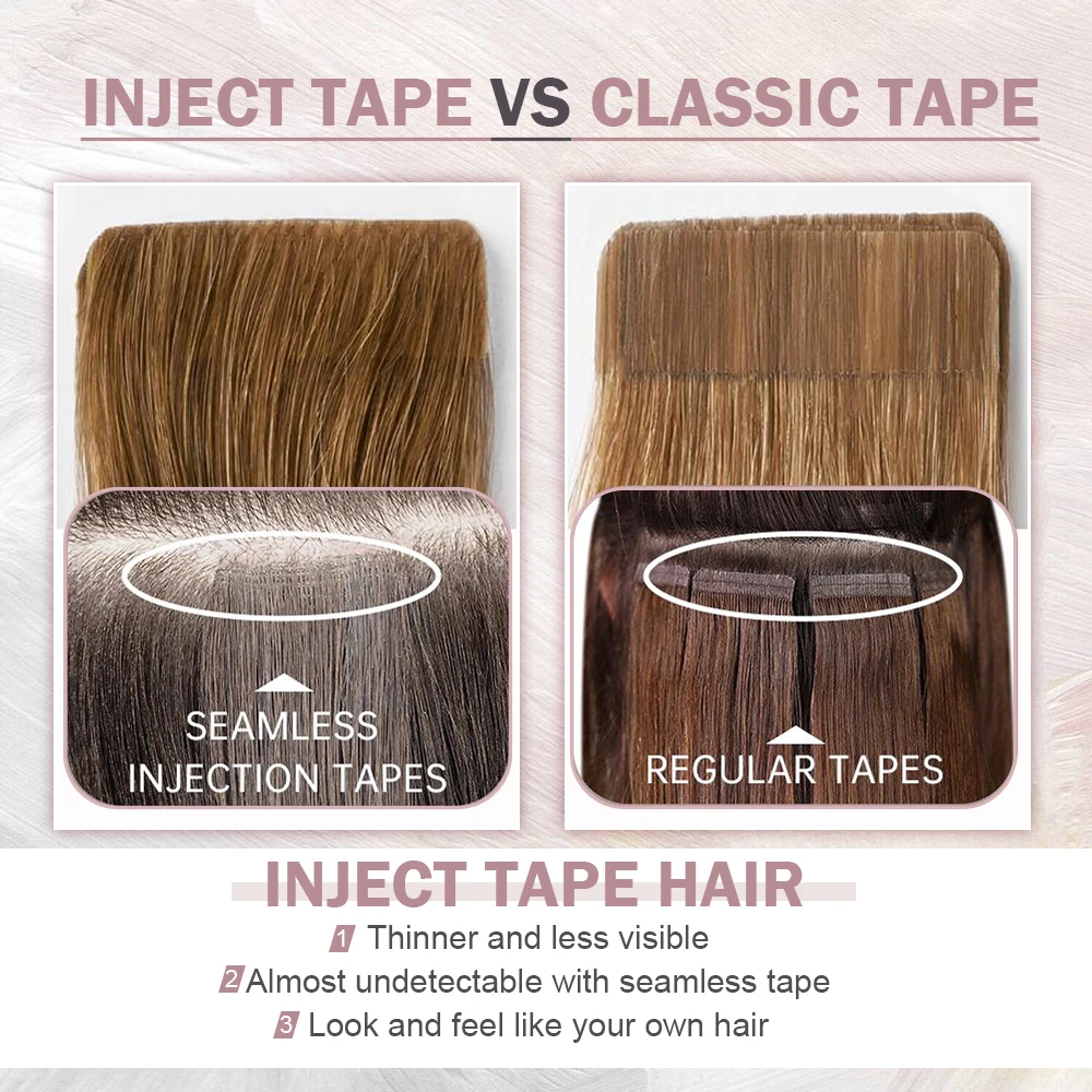 Top Trends: 12 Months Ugeat Invisible Tape In Human Hair Extensions 10A Grade Seamless Skin Weft Injection Virgin Tape In Hair 2.5G / Pieces Shoppable Styles - Image 4