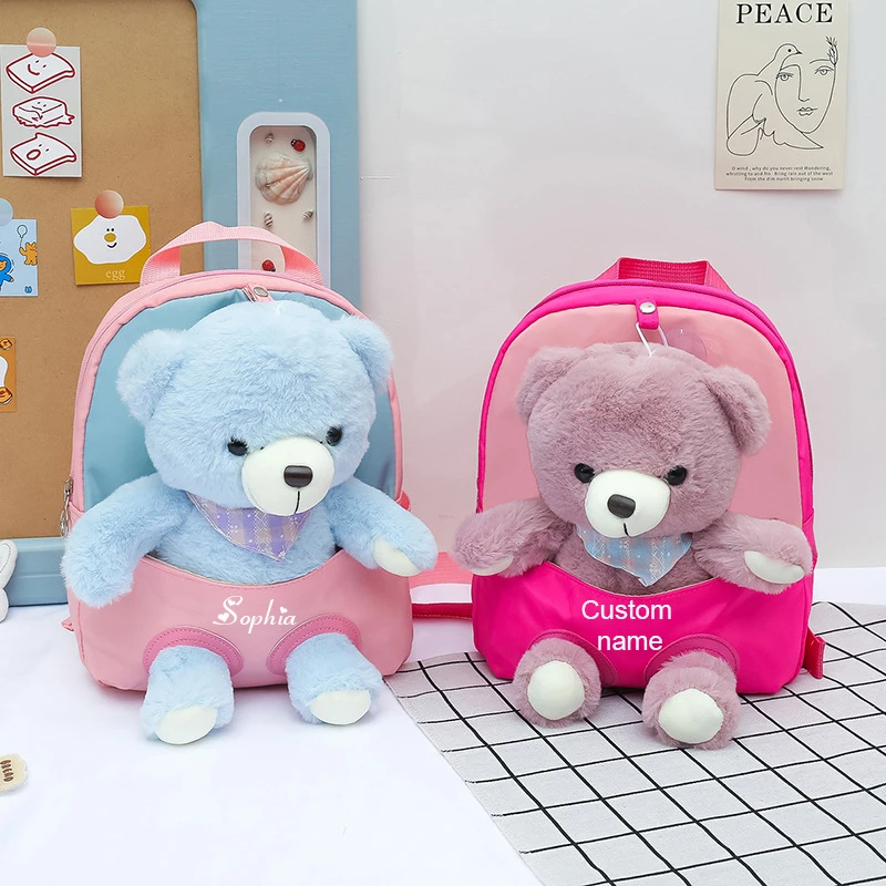 Top Trends: Personalised Kids Bear Backpack Preschool Toddler Backpack Custom Your Name 3D Cute Animal Children Backpacks For Boys Girls Shoppable Styles